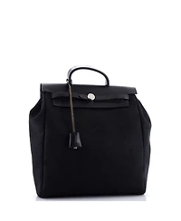 Pre-Owned HERMES Herbag A Dos Zip Backpack Toile and Leather