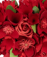 Northlight 14.5" Artificial Mixed Floral Valentine's Day Potted Topiary