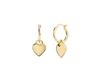 Freya Puffed Heart Drop Earrings in 14K Gold-Plated Sterling Silver