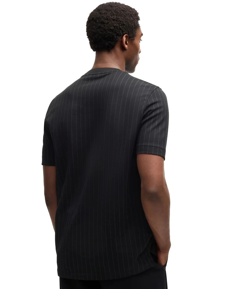 Boss by Hugo Men's Pinstripe Mercerized Cotton Regular-Fit T-Shirt