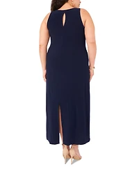 Vince Camuto Plus Size Sleeveless Keyhole-Back Crewneck Maxi Dress