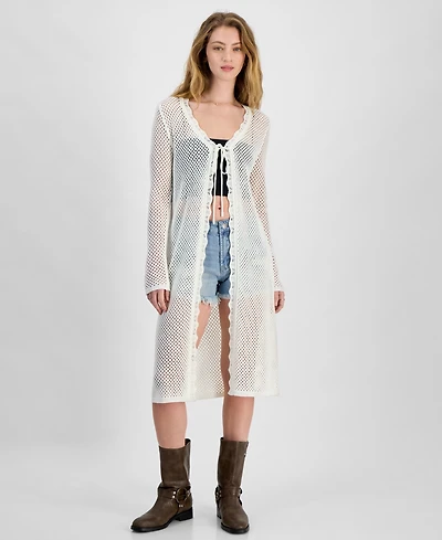 Madden Girl Juniors' Tie-Front Duster Cardigan