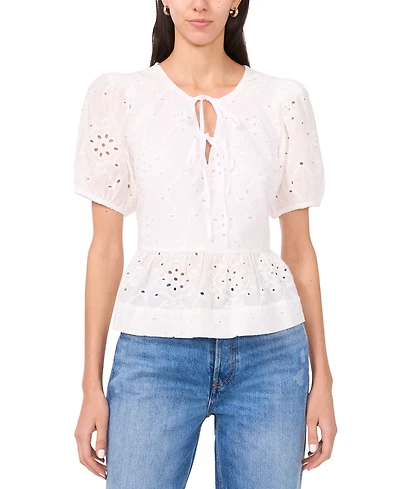Parker Women's The Alina Eyelet Peplum Top