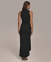 Donna Karan New York Women's Draped Faux-Wrap Gown