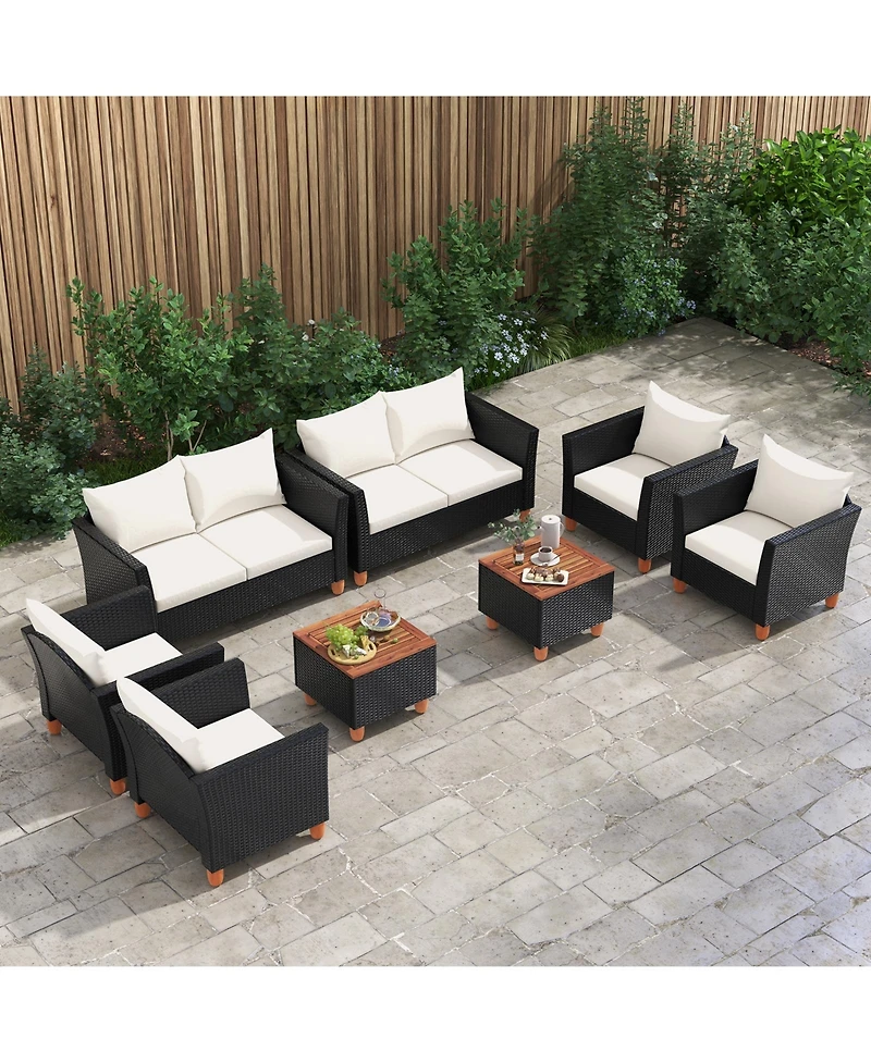 4 Piece Outdoor Conversation Set with Storage Coffee Table