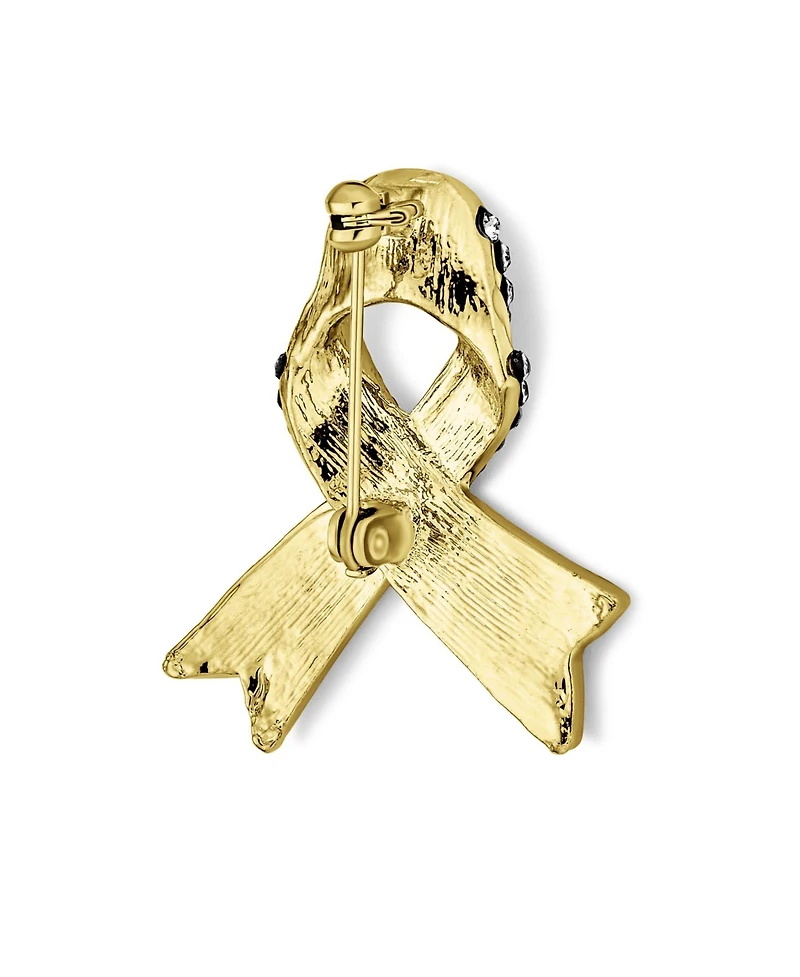 Bling Jewelry Open Heart Enamel Crystal Brooch Pin Awareness Ribbons