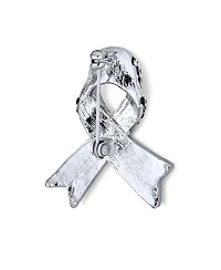 Bling Jewelry Open Heart Enamel Crystal Brooch Pin Awareness Ribbons
