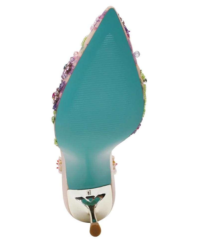 Betsey Johnson Velma Jeweled Mesh Slingback Pumps