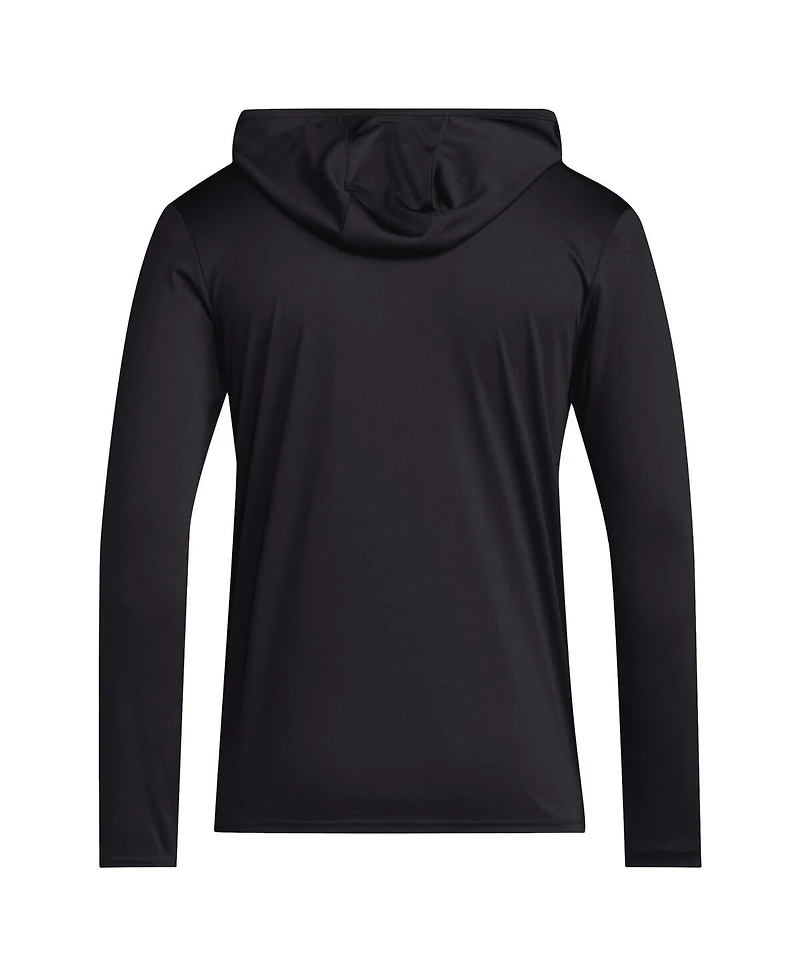 Adidas Men's Black Grambling Tigers 2024 Sideline Hooded Long Sleeve T-Shirt