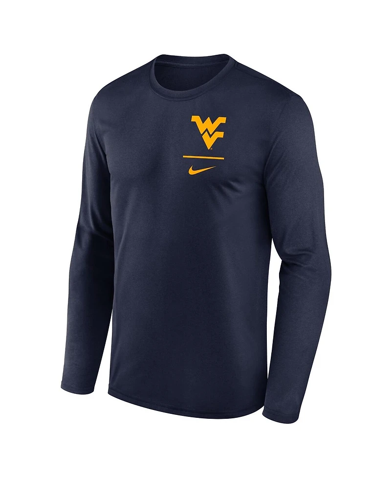 Nike Men's Navy West Virginia Mountaineers Primary Stack Legend Long Sleeve T-Shirt