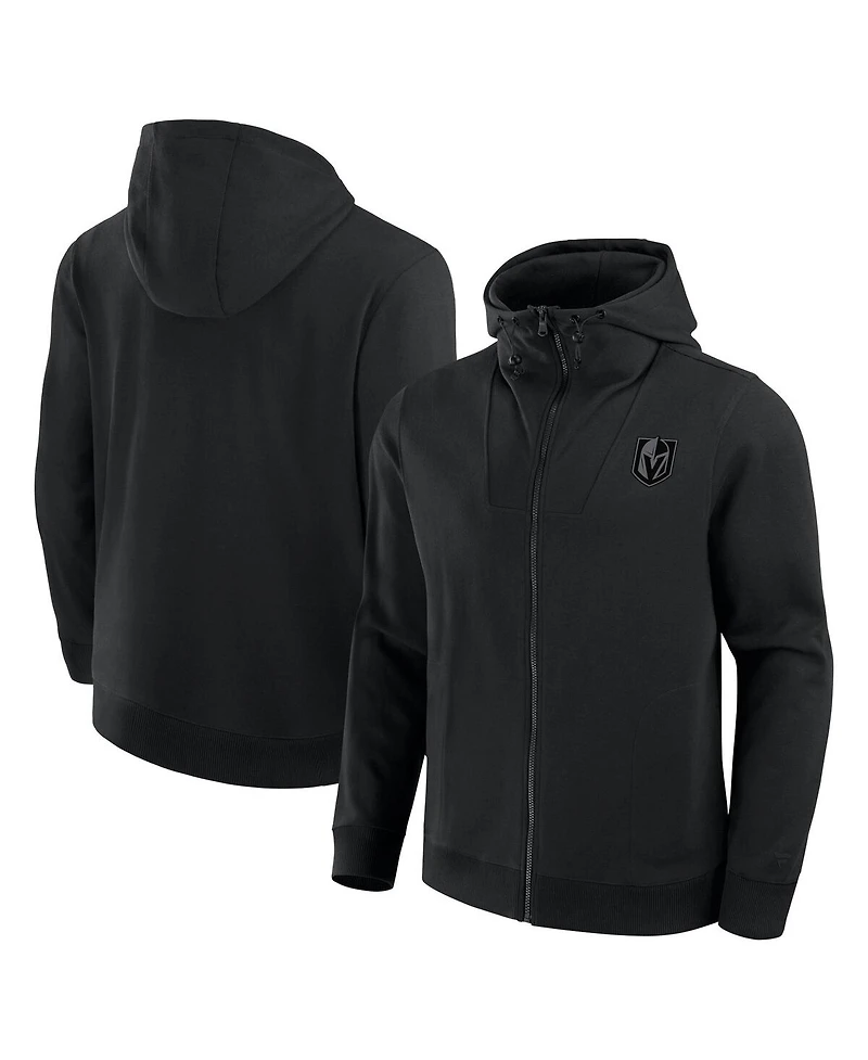 Fanatics Men's Black Vegas Golden Knights Elements Tonal Primary Tri-Blend Full-Zip Hoodie