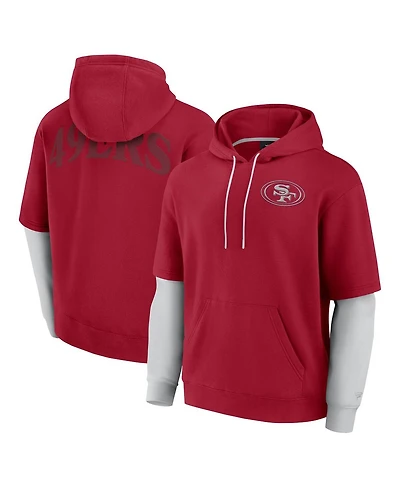 Fanatics Men's and Women's Scarlet San Francisco 49ers Sleek Elements Pullover Hoodie