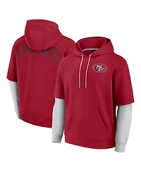 Fanatics Men's and Women's Scarlet San Francisco 49ers Sleek Elements Pullover Hoodie