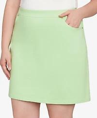 Hearts Of Palm Plus Size Solid Tech Stretch Pull On Skort