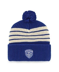 '47 Brand Men's Blue New York Rangers Old Time Hockey Barn Cuffed Knit Hat with Pom