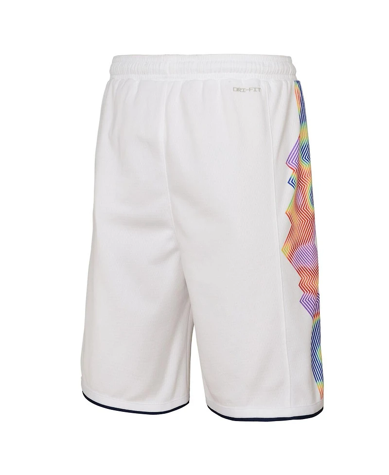 Nike Youth White Denver Nuggets 2024/25 City Edition Swingman Performance Shorts