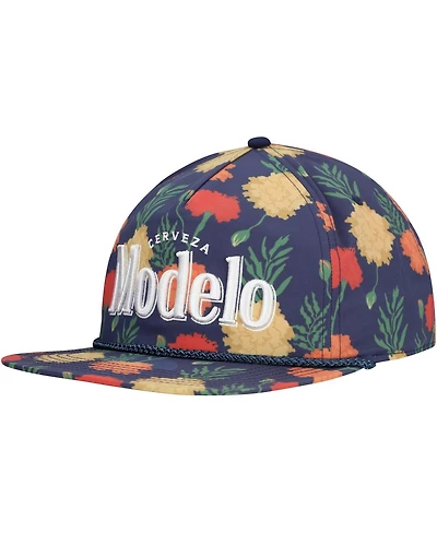 Lids Men's Navy Modelo Beer Rope Floral Golfer Adjustable Hat