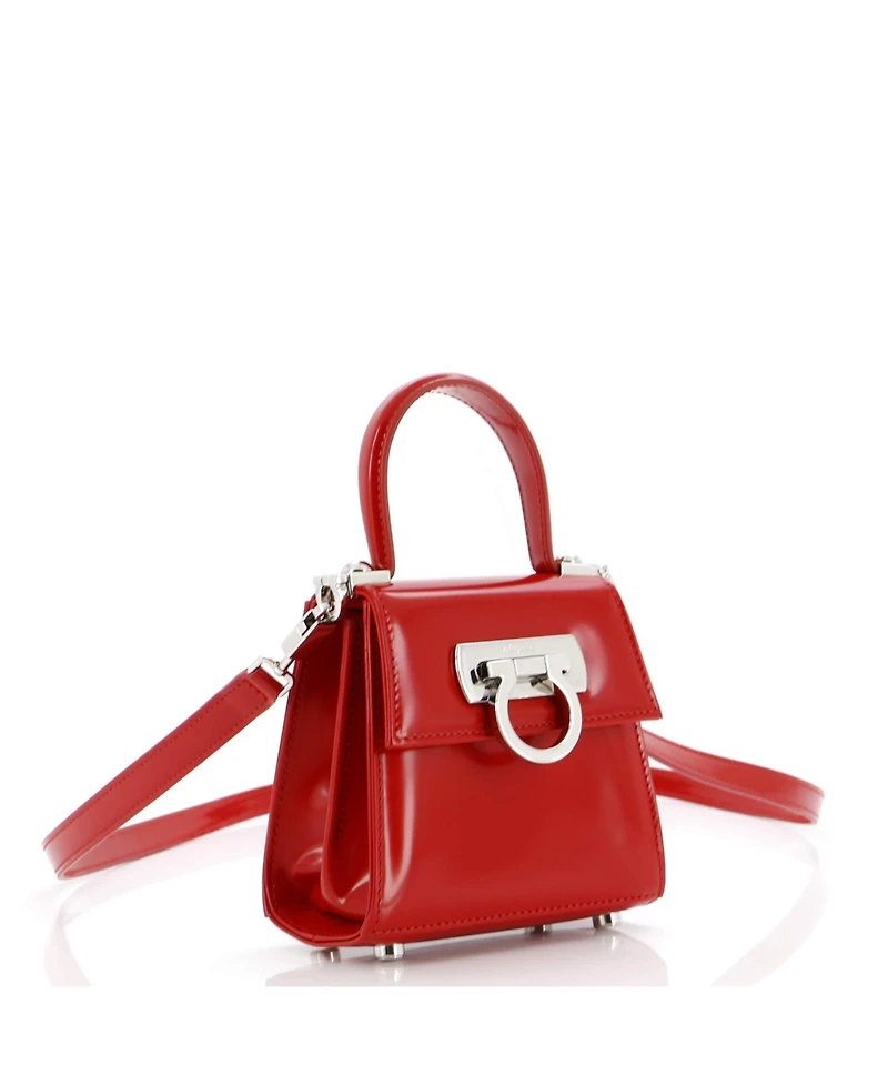 Pre-Owned Salvatore Ferragamo Xs Iconic Top Handle Bag Leather