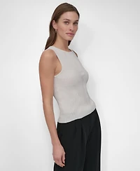 Dkny Women's Ribbed Sleeveless Crewneck Sweater