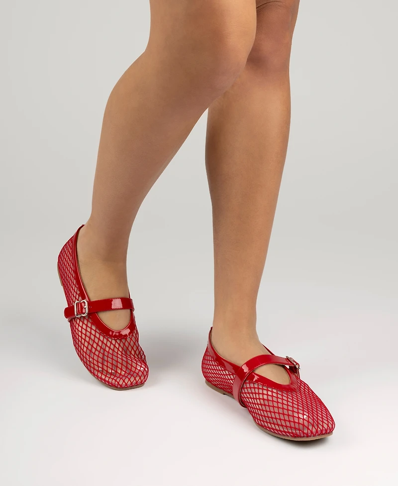 Journee Collection Women's Casha Mesh Mary Jane Flats