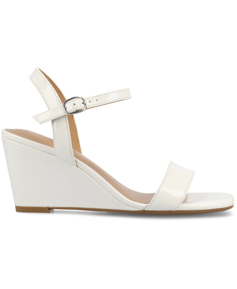 Journee Collection Women's Clayr Ankle Strap Wedge Sandals