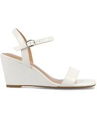 Journee Collection Women's Clayr Ankle Strap Wedge Sandals