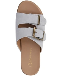 Journee Collection Women's Cosette Double Strap Flat Sandals