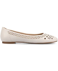 Journee Collection Women's Kamrah Perforated Ballet Flats