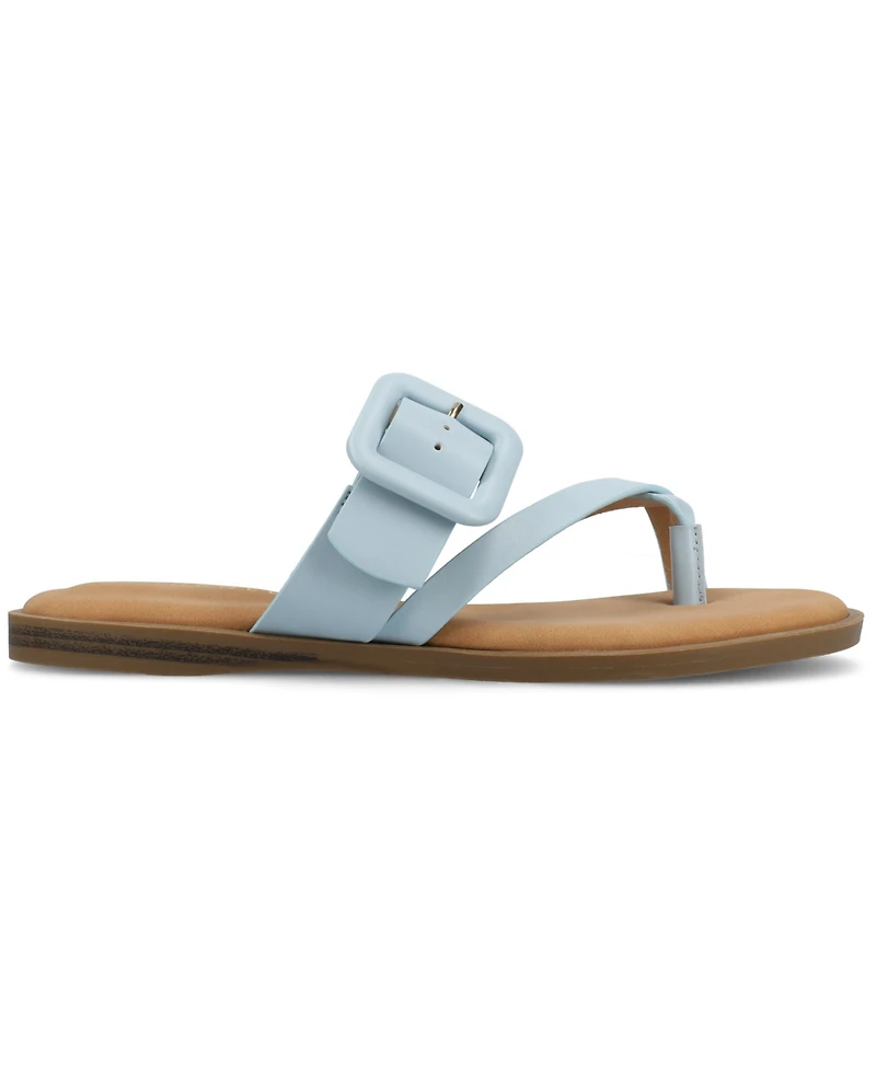 Journee Collection Women's Layra Strappy Buckle Flat Sandals