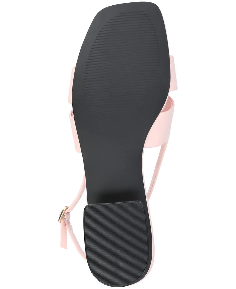 Journee Collection Women's Tabatha Block Heel Slingback Flat Sandals