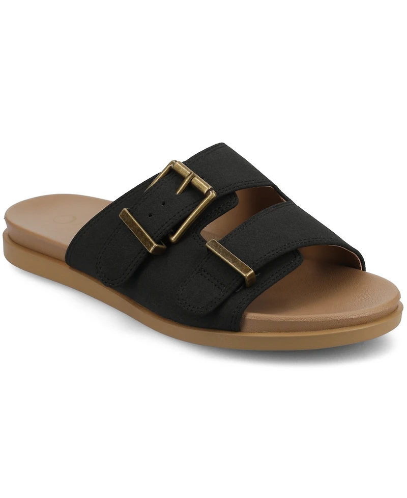 Journee Collection Women's Cosette Double Strap Flat Sandals