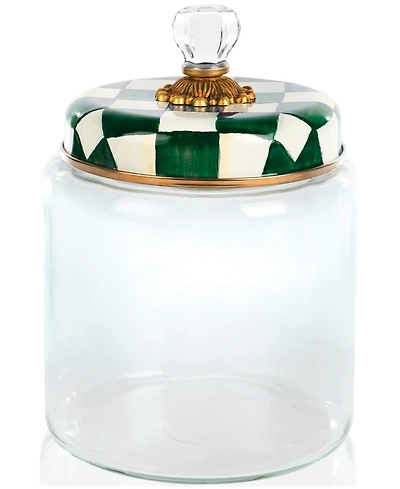 Mackenzie-Childs Emerald Check Large Kitchen Canister