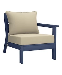 Outdoor 5-Piece Navy Blue Modular Sectional Patio Furniture Sofa Set