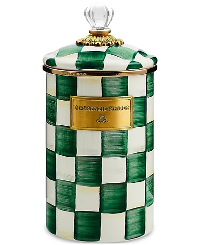 Mackenzie-Childs Emerald Check Large Canister