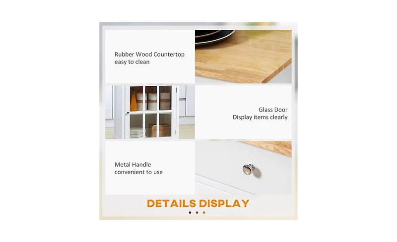 Kitchen Sideboard – Storage Buffet for Dining Room or Kitchen with Cabinets and Shelves
