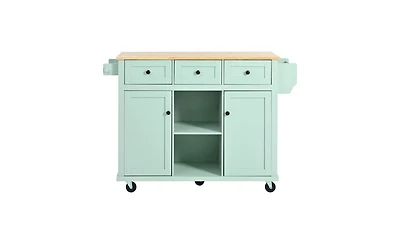 Kitchen Cart with Drop-Leaf Countertop and Storage for Small Spaces