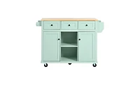 Kitchen Cart with Drop-Leaf Countertop and Storage for Small Spaces