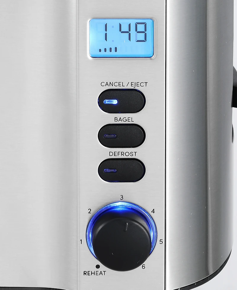 Elite Cuisine 2-Slice Lcd Toaster with Bagel Function