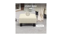 Footstool Ottoman – Small Padded Foot Rest for Living Room, Office, or Reading Nook