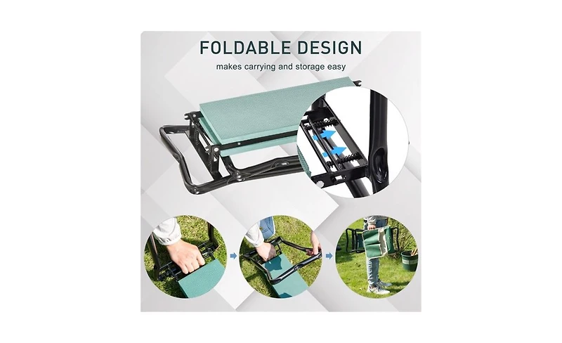 Garden Kneeler Bench Comfortable Folding Seat for Kneeling and Gardening Tasks