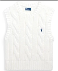 Polo Ralph Lauren Women's Cable-Knit Cotton Cropped Sweater Vest