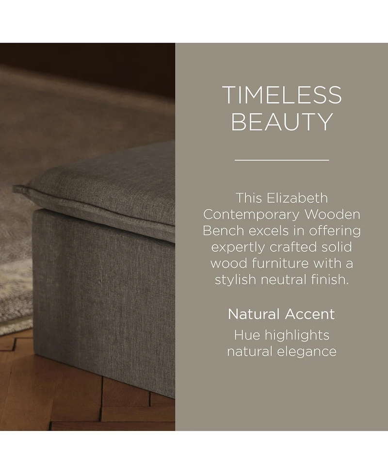 Maven Lane Claude Rustic Ottoman in Slate Fabric Upholstery
