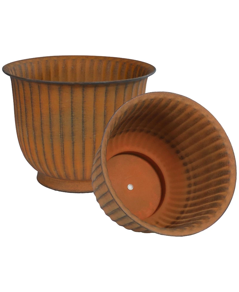Carlotta Metal Indoor or Outdoor Planter with Drainage Hole - 14.75 in