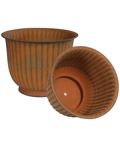 Carlotta Metal Indoor or Outdoor Planter with Drainage Hole - 14.75 in