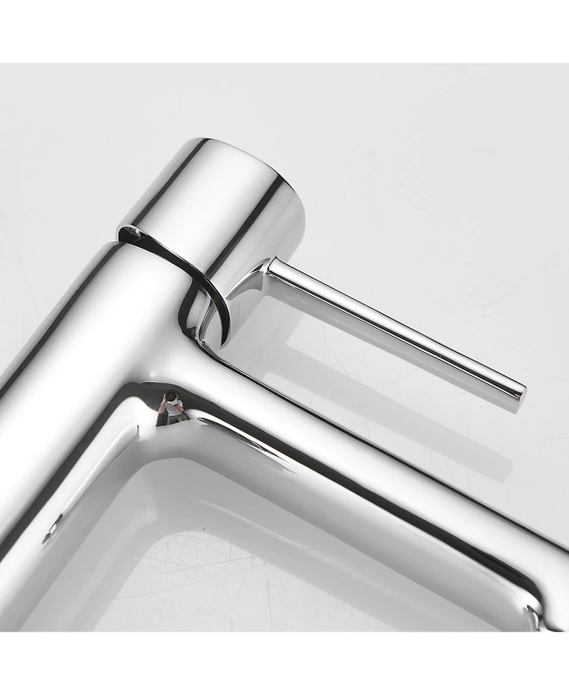 Single Handle Single Hole Modern Bathroom Faucet Bathroom Drip-Free Vanity Sink Faucet in Polished Chrome