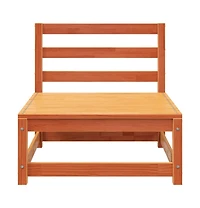 Patio Sofa Armless with Footstool Wax Brown Solid Wood Pine