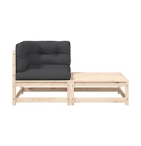 Patio Sofa Corner with Cushions and Footstool
