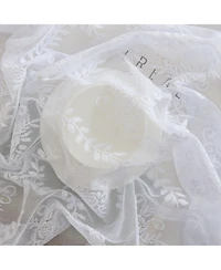 Hlc.me Isabella Floral Lace Fabric Tablecloth, Lace Fabric Table Cloth for Rectangle Tables, Wrinkle Resistant Tablecloth