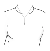 Bling Jewelry Trendy Teardrop Pear Shape Lariat Pendant Y Necklace Polished .925 Sterling Silver