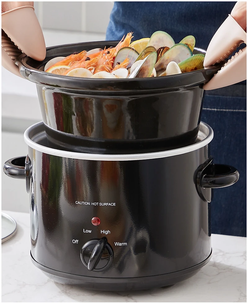 Elite Cuisine 3 Quart Slow Cooker Black